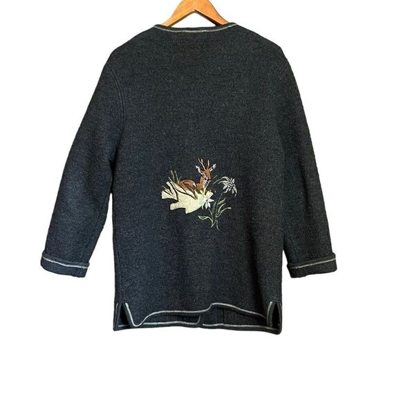 Gaddy Collection grey 100% wool long cardigan - Picture 8 of 9